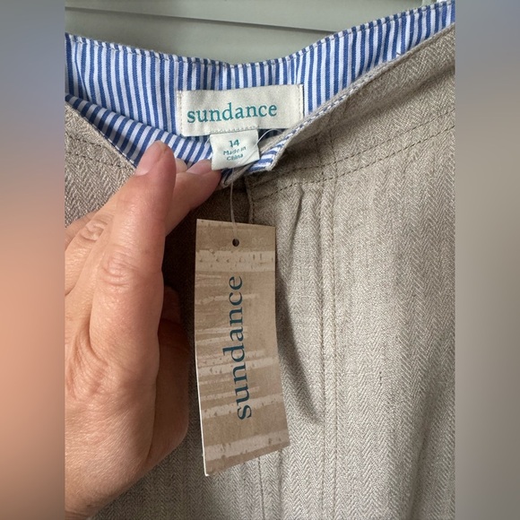 Sundance Oaklee Easy High Waist Linen Pants in Flax - Picture 14 of 15